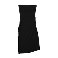 LORRAINE Black Ruched Strapless Midi Dress