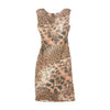 Roccobarocco Leopard Print Ruched V-Neck Dress