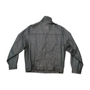 New Age by Mandle Black Leather Stand Collar Zip Jacket