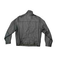 New Age by Mandle Black Leather Stand Collar Zip Jacket