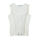 Cristina Effe Lace Up Lace Panel Sleeveless Blouse