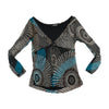 Mezzo Mentali Abstract Swirl Sheer Blouse