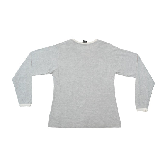 Nike Vintage Gray Long Sleeve V Neck Shirt