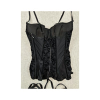 Miss Sixty Flocked Lace Up Corset Tank Top