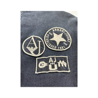 Armani Jeans Dark Wash Denim Zip Jacket with Logo Patches