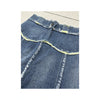 Deconstructed Raw Edge Denim Mini Skirt