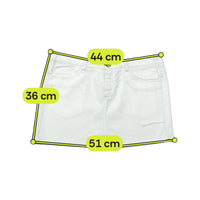Guess White Cotton Stretch Denim Rhinestone Mini Skirt