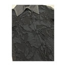 Black Mesh Grungy Collared Blouse