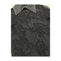 Black Mesh Grungy Collared Blouse