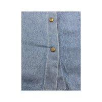 Blue Jeans Basic Distressed Wash Button-Up Short Sleeve Shirt