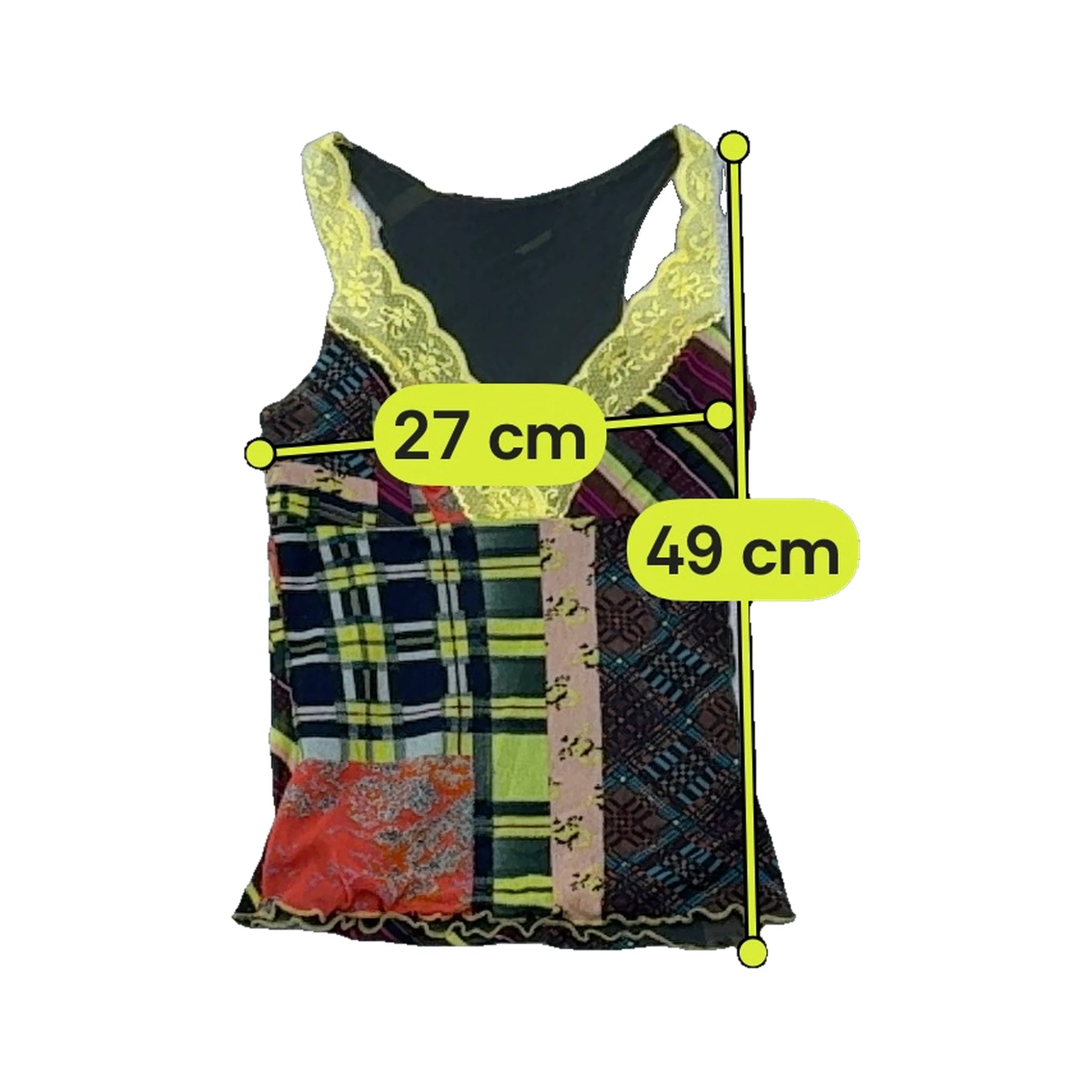 Patchwork Lace Trim Tank Top