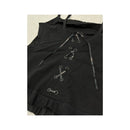 Pimkie Lace-Up Black Ruffle Cami Top