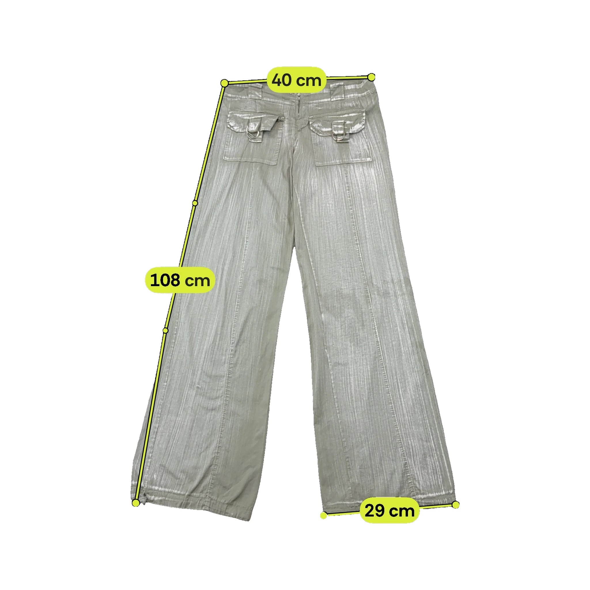Vintage Shimmer Wide Leg Cargo Pants