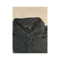 Americo Tavar Embroidered Floral Silk Long-Sleeve Button-Up Shirt