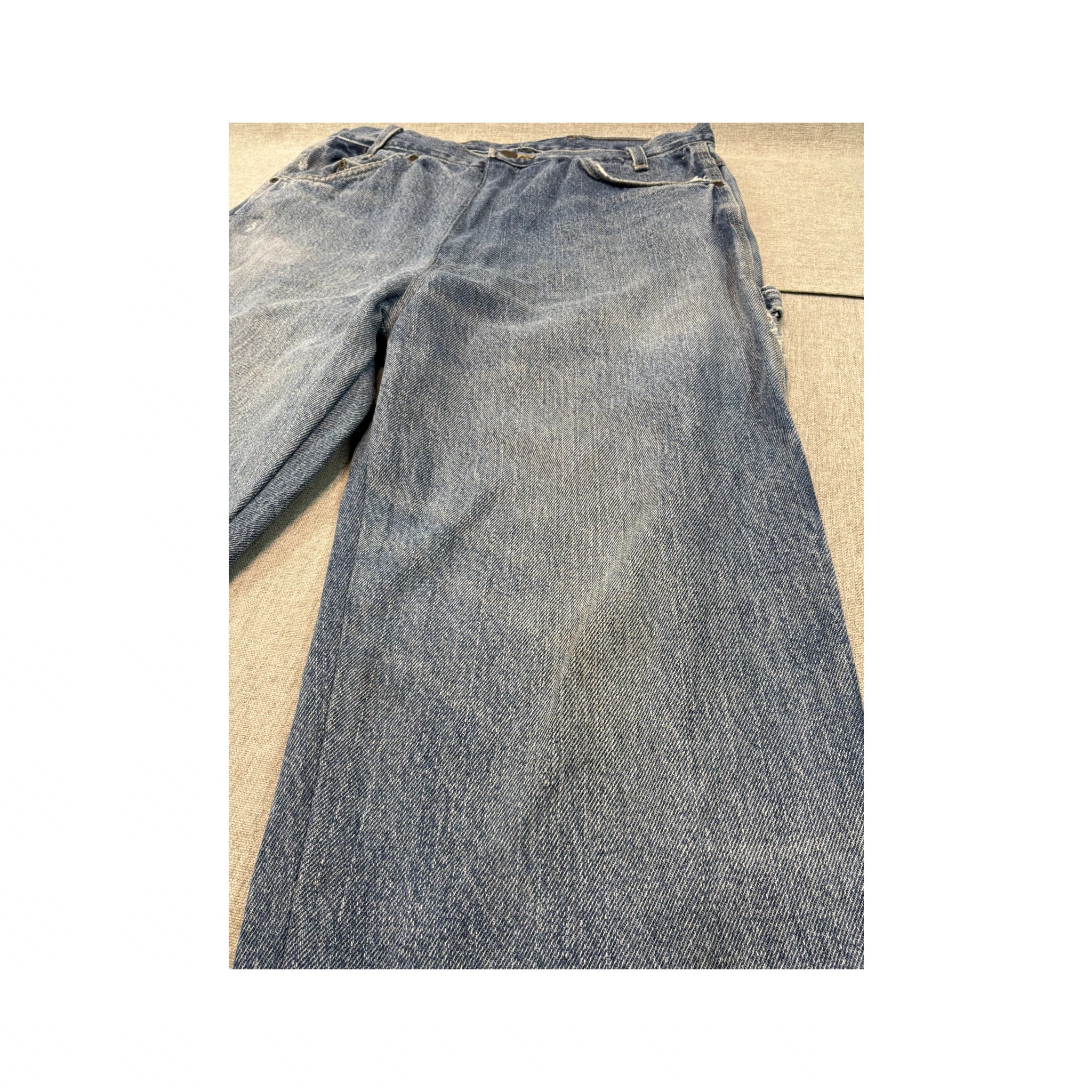 Calças de ganga de carpinteiro Dickies vintage de Lavagem Clara