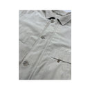 Micro Suede Beige Button Front Blouson Jacket