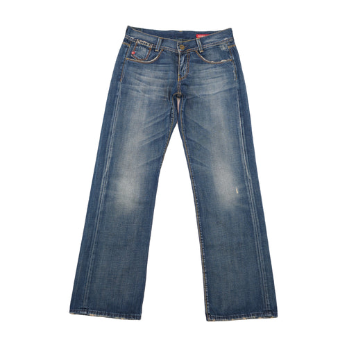 Miss Sixty Distressed Wide Leg Cotton Jeans