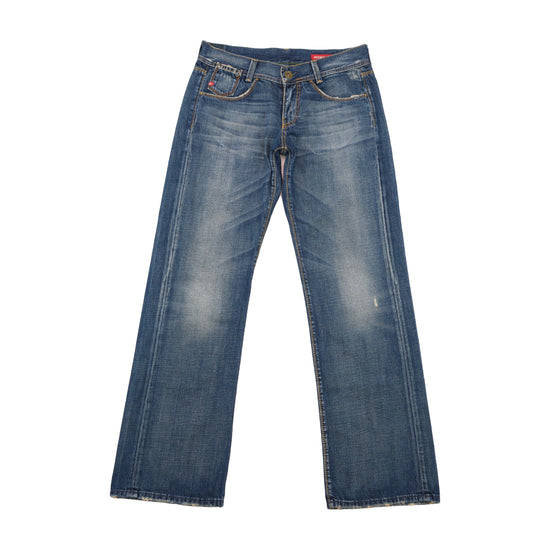 Miss Sixty Distressed Wide Leg Cotton Jeans