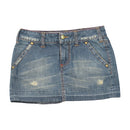 Lonsdale Distressed Denim Mini Skirt