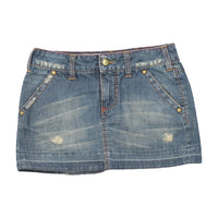 Lonsdale Distressed Denim Mini Skirt