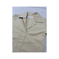 MT Linea Donna Shimmer Collared Beige Blouse