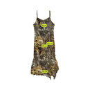 Leopard Print Ruffle Asymmetrical Handkerchief Hem Slip Dress