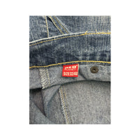 Red Planet Panelled Medium Wash Cotton Denim Utility Skirt
