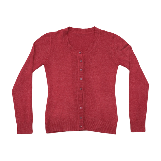 Vintage Red Button Front Knit Cardigan Sweater