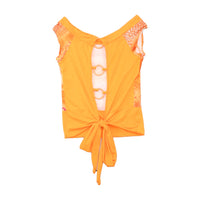 Almax Ring Detail Tie-Back Printed Tank Top