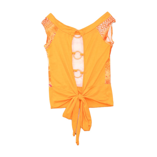 Almax Ring Detail Tie-Back Printed Tank Top
