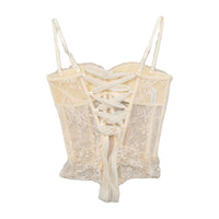 Charme Lace Rhinestone Corset Tank Top