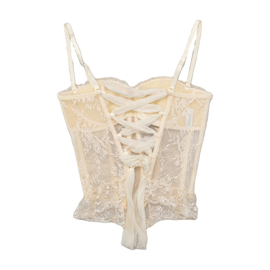 Charme Lace Rhinestone Corset Tank Top
