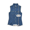 Sleeveless Denim Button-Up Shirt Blue