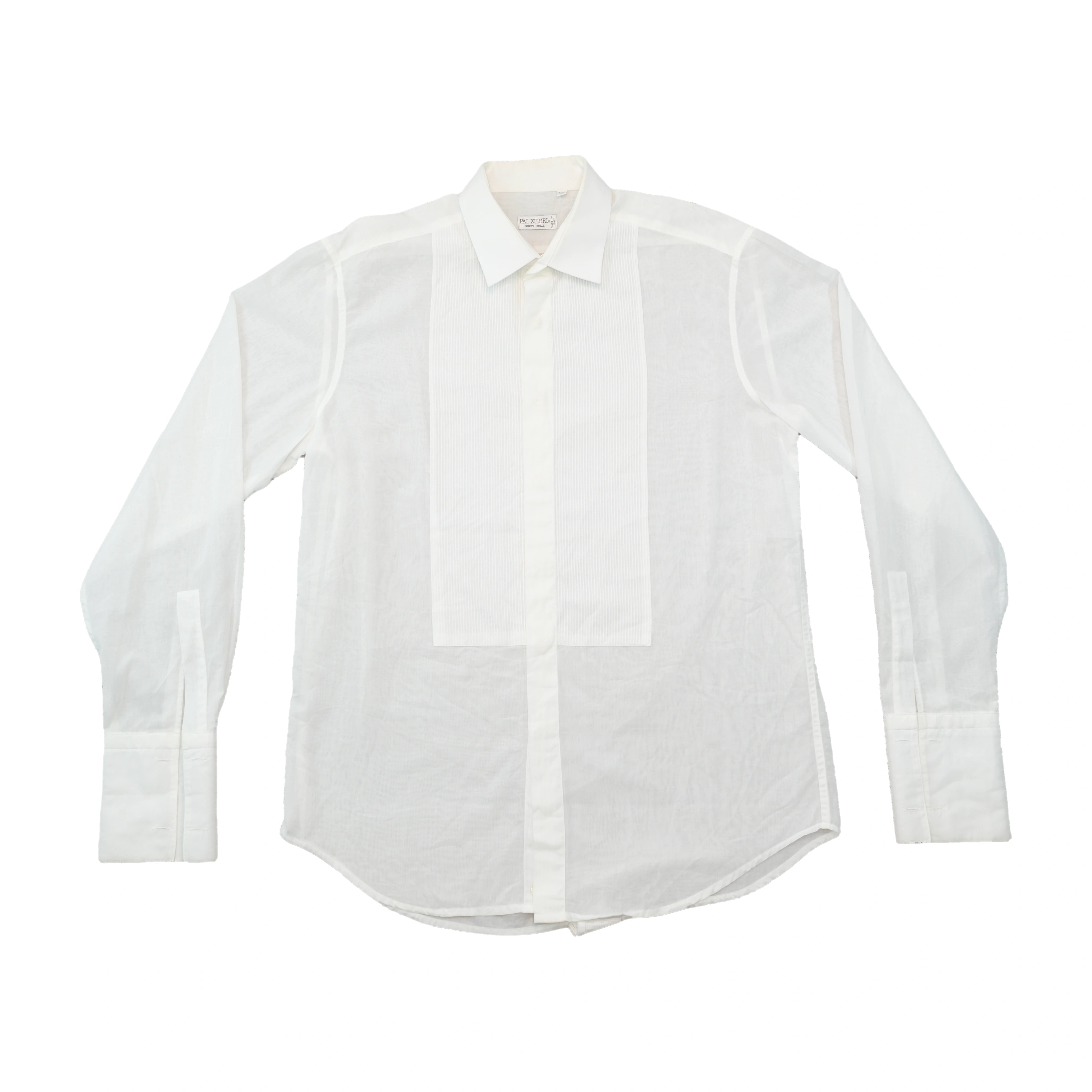 Camisa de Vestir Pal Zileri Transparente com Peito Plissado
