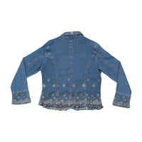Vintage Floral Embroidered Denim Jacket