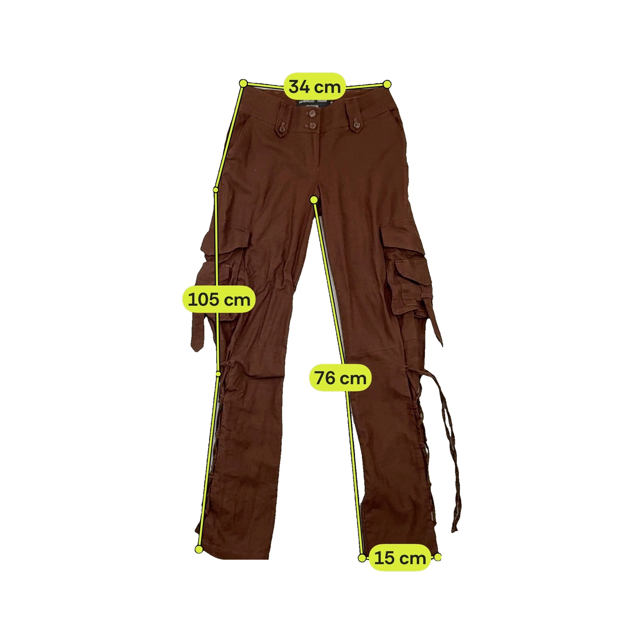 Americo Tavar Brown Lace-Up Cargo Pants